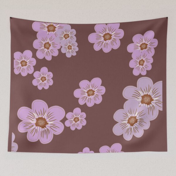 Item preview, Retro Lavender Pink Flower Seamless Pattern designed and sold by BaraisVisuals.