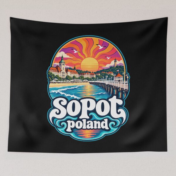 Item preview, Sopot Trojmiasto Poland Trippy Travel designed and sold by TomFrontierArt.