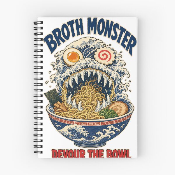 Item preview, Broth Monster Ramen Bowl Devour The Bowl Streetwear Graphic T-Shirt designed and sold by KIDEnia.