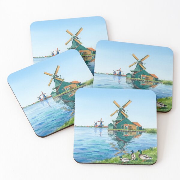 Item preview, Zaanse Schans Watercolor – Dutch Windmill Landscape, Netherlands designed and sold by POSTERIOCREW.
