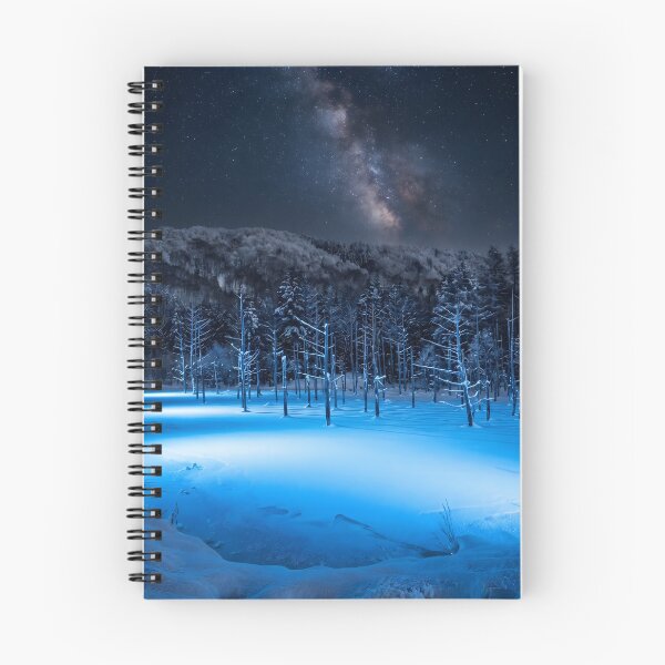Item preview, Shirogane Blue Pond Winter Night Photography designed and sold by conohitoAI-ArtGallery.