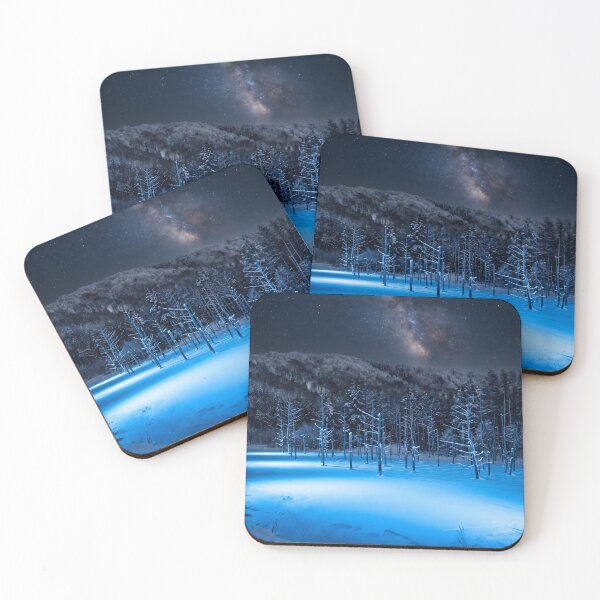 Item preview, Shirogane Blue Pond Winter Night Photography designed and sold by conohitoAI-ArtGallery.