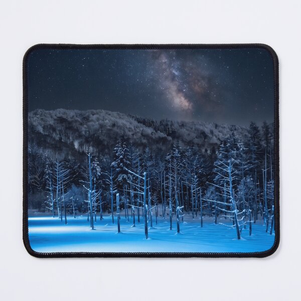 Item preview, Shirogane Blue Pond Winter Night Photography designed and sold by conohitoAI-ArtGallery.