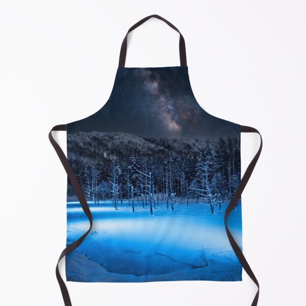 Item preview, Shirogane Blue Pond Winter Night Photography designed and sold by conohitoAI-ArtGallery.
