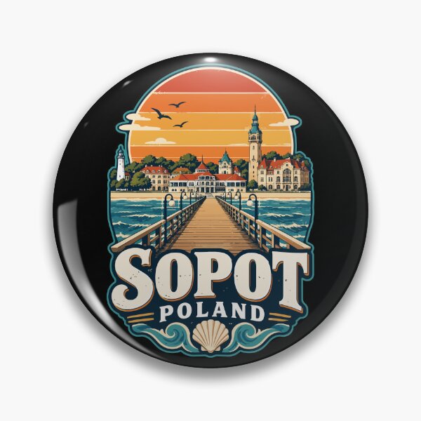 Item preview, Sopot Trojmiasto Poland Retro Vintage Travel designed and sold by TomFrontierArt.