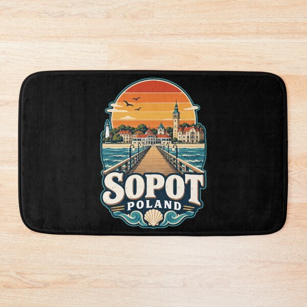 Item preview, Sopot Trojmiasto Poland Retro Vintage Travel designed and sold by TomFrontierArt.