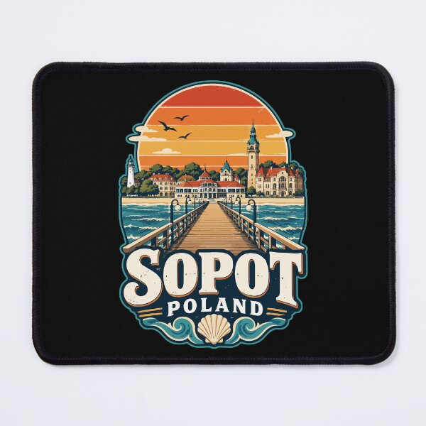 Item preview, Sopot Trojmiasto Poland Retro Vintage Travel designed and sold by TomFrontierArt.
