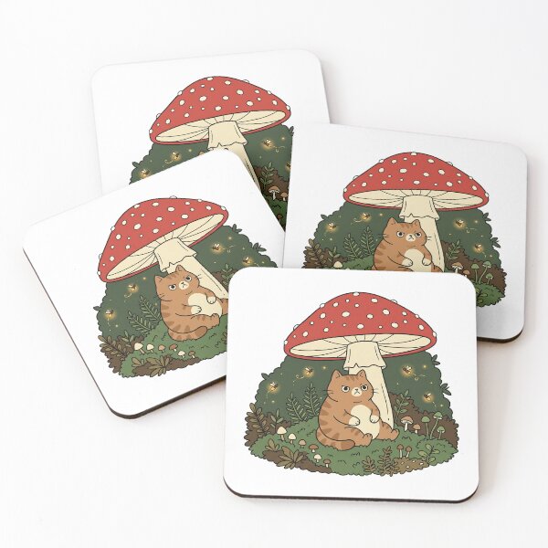 Item preview, Grumpy Chubby Cat Cottagecore Mushroom Goblincore Gift designed and sold by mindshocker.
