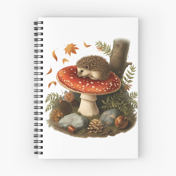Item preview, Vintage Hedgehog on Amanita Mushroom Dark Cottagecore Autumn Sticker designed and sold by Youram.