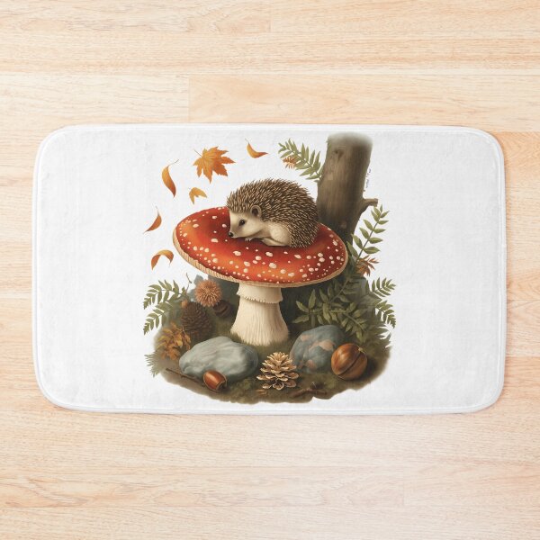 Item preview, Vintage Hedgehog on Amanita Mushroom Dark Cottagecore Autumn Sticker designed and sold by Youram.