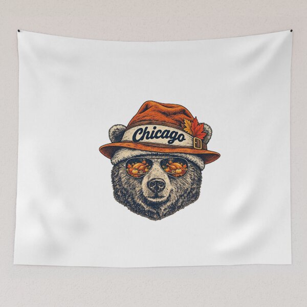 Item preview, Chicago Bear Sunglasses Reflection Thanksgiving Turkey Graphic designed and sold by dartoffofo⭐⭐⭐⭐⭐.