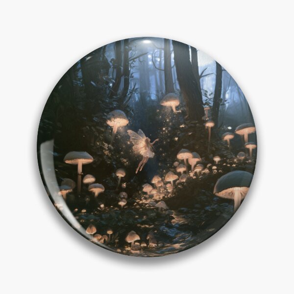 Item preview, A delicate Fairy dancing among glowing mushrooms in an enchanted woodland at twilight, Fantasy & Mythological Creatures designed and sold by CDC40.