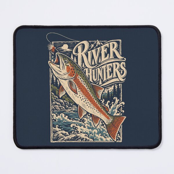 Item preview, River Hunters Trout Fishing Vintage | Fly Fishing Angler Gift designed and sold by Leeded.