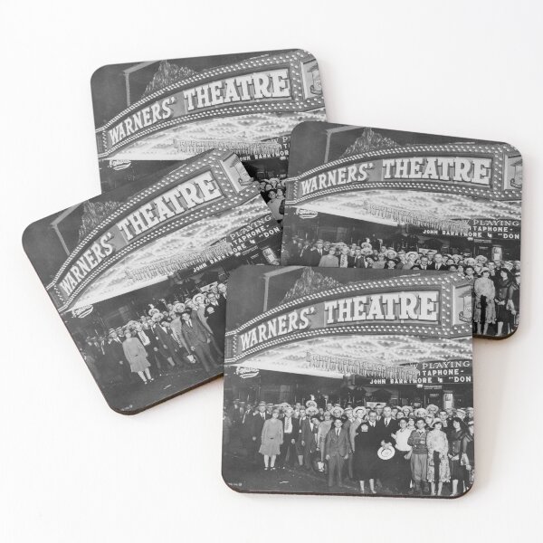 Item preview, Hollywood first-nighters posing for the camera outside the Warners' Theater before the premiere of "Don Juan" with John Barrymore vintage black and white photograph designed and sold by Astrid Arkhangelsky.