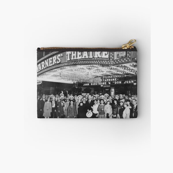 Item preview, Hollywood first-nighters posing for the camera outside the Warners' Theater before the premiere of "Don Juan" with John Barrymore vintage black and white photograph designed and sold by Astrid Arkhangelsky.