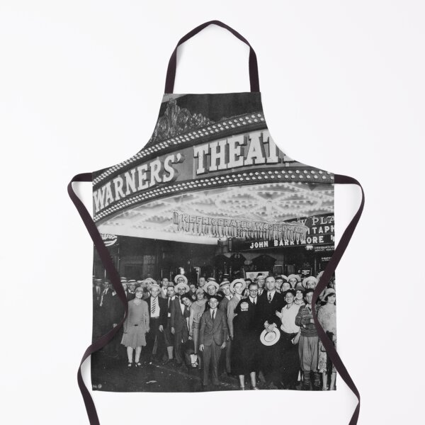 Item preview, Hollywood first-nighters posing for the camera outside the Warners' Theater before the premiere of "Don Juan" with John Barrymore vintage black and white photograph designed and sold by Astrid Arkhangelsky.