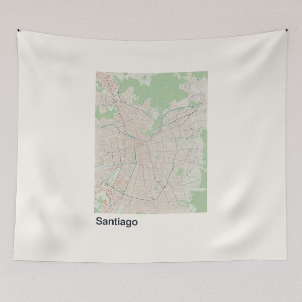 Item preview, Santiago Minimalistic Map Art designed and sold by MapsNerd.