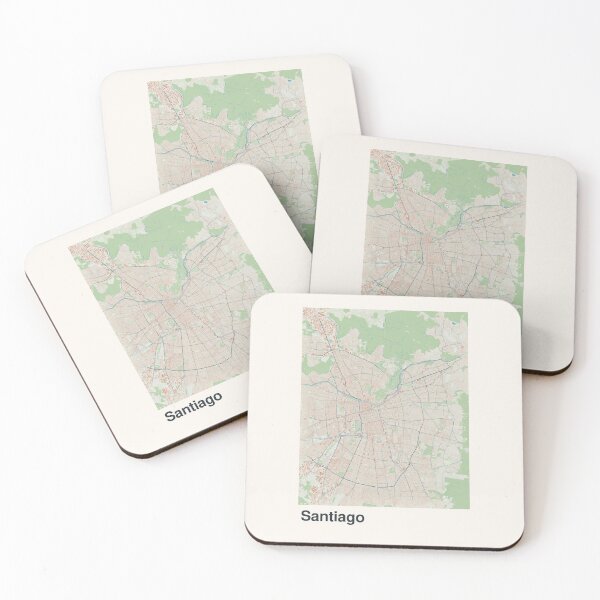 Item preview, Santiago Minimalistic Map Art designed and sold by MapsNerd.