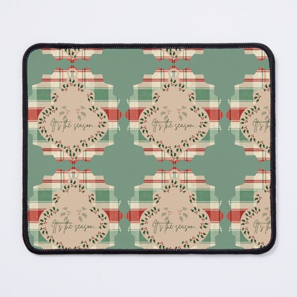 Item preview, It's the Season Plaid Christmas Ornament with Holly Berries Art designed and sold by Liberarteprint.