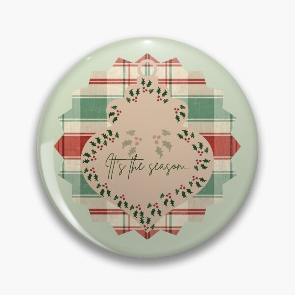 Item preview, It's the Season Plaid Christmas Ornament with Holly Berries Art designed and sold by Liberarteprint.