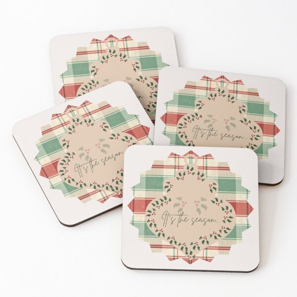 Item preview, It's the Season Plaid Christmas Ornament with Holly Berries Art designed and sold by Liberarteprint.