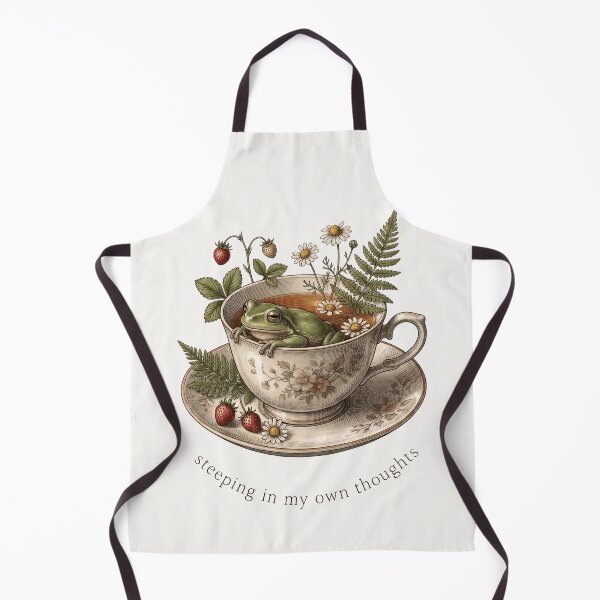 Item preview, Minimalist Botanical Frog Teacup Fine Line Art Poster designed and sold by Aesthetic Amphi-Lab.