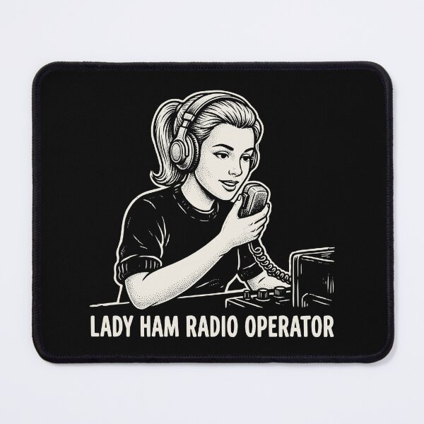 Item preview, Lady Ham Radio Operator – Vintage Amateur Radio designed and sold by Sekla-Studio.