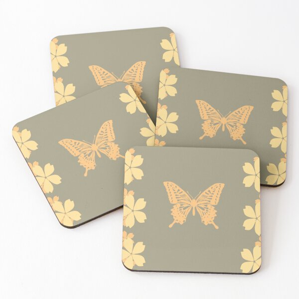 Item preview, Golden Butterfly Floral Silhouette designed and sold by BaraisVisuals.