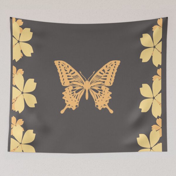 Item preview, Golden Butterfly Floral Silhouette designed and sold by BaraisVisuals.