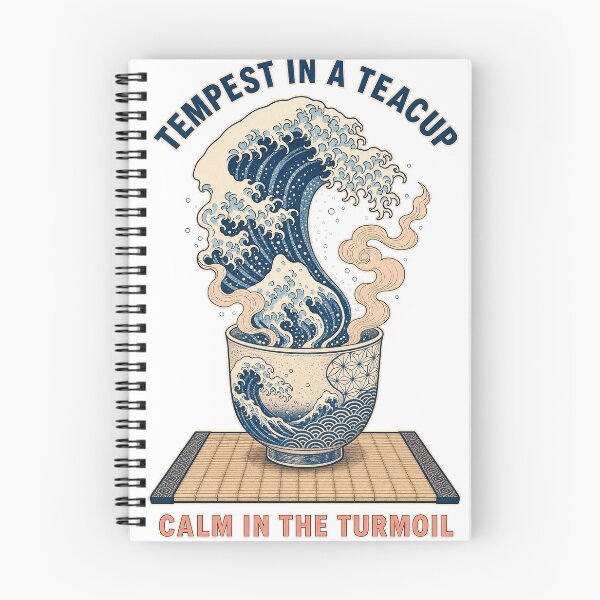 Item preview, Tempest In A Teacup Japanese Wave Art Graphic T-Shirt Design designed and sold by KIDEnia.