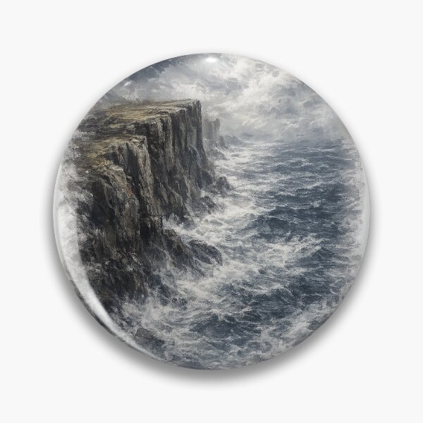 Item preview, Stormy Ocean Cliff | Dramatic Expressive Seascape designed and sold by PawsAndpetalstudio.