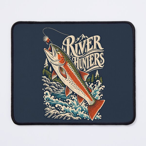 Item preview, River Hunters Trout Fishing Vintage | Fly Fishing Angler Gift designed and sold by Leeded.
