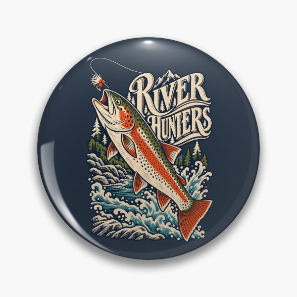 Item preview, River Hunters Trout Fishing Vintage | Fly Fishing Angler Gift designed and sold by Leeded.