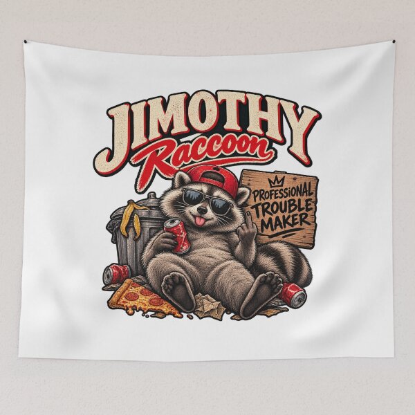Item preview, Jimothy Raccoon – Professional troublemaker, funny and rebellious raccoon designed and sold by mocci10.