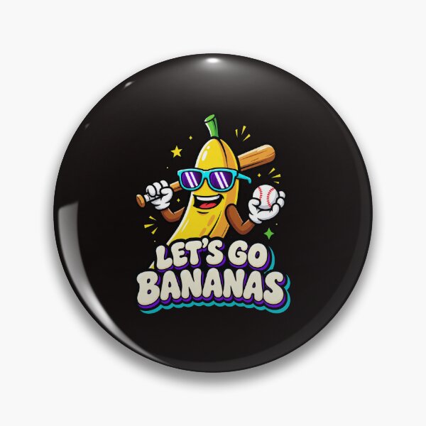 Item preview, Let's Go Bananas Cool Baseball Character Pun Graphic designed and sold by YAWO-PAE.