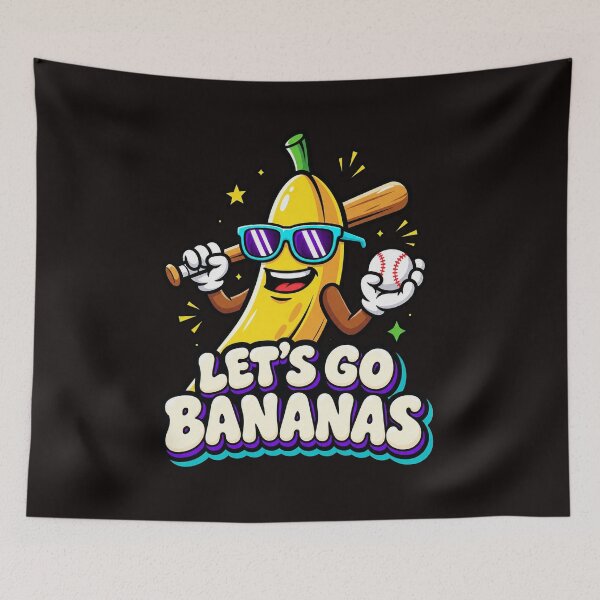 Item preview, Let's Go Bananas Cool Baseball Character Pun Graphic designed and sold by YAWO-PAE.
