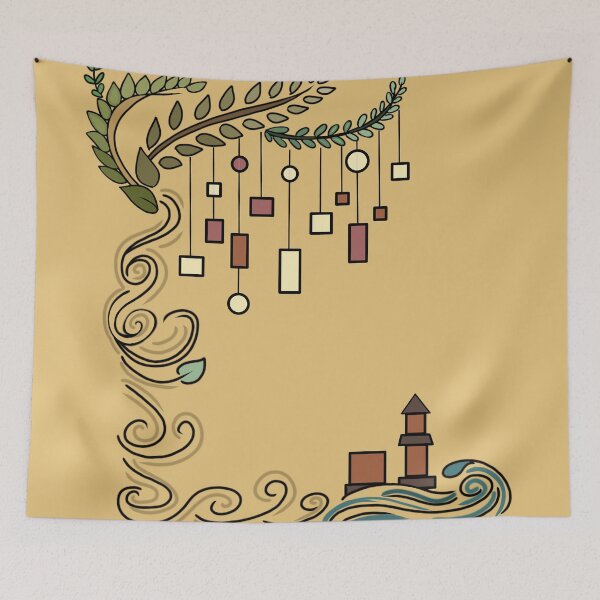Item preview, Cozy Whimsical Lighthouse Ocean Border Art designed and sold by BaraisVisuals.