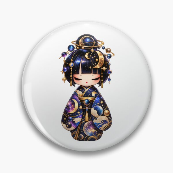 Item preview, Cosmic Kokeshi Doll – Japanese Folk Art Space Design designed and sold by ミンゲイオービット.