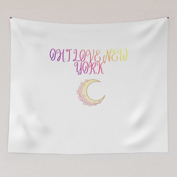 Item preview, oh I love New York elegant vintage floral moon typography designed and sold by stileepensieri.
