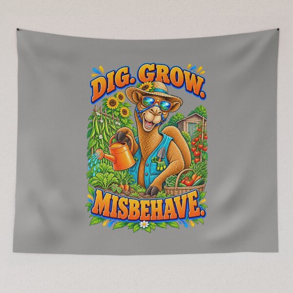 Item preview, Dig. Grow. Misbehave – Funny Lifestyle and Pets T-Shirt – Funny Camel T-Shirt Animal Graphic Camel T-Shirt designed and sold by Camel & Quirk.