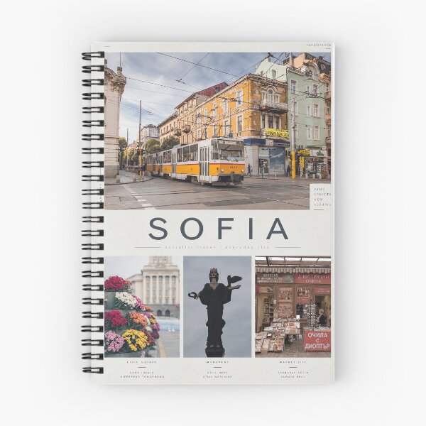 Item preview, Sofia Bulgaria Socialist Traces Everyday City Travel Poster designed and sold by MetaModel Editions.