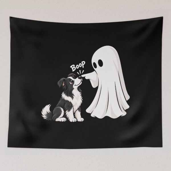Item preview, Funny Ghost Border Collie Dog Boop Halloween Design Mom Dad designed and sold by rafaeltto.