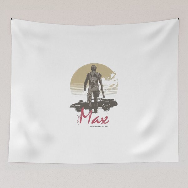 Item preview, Post Apocalyptic Desert Warrior Muscle Car Sunset Art designed and sold by GertrudHauser.