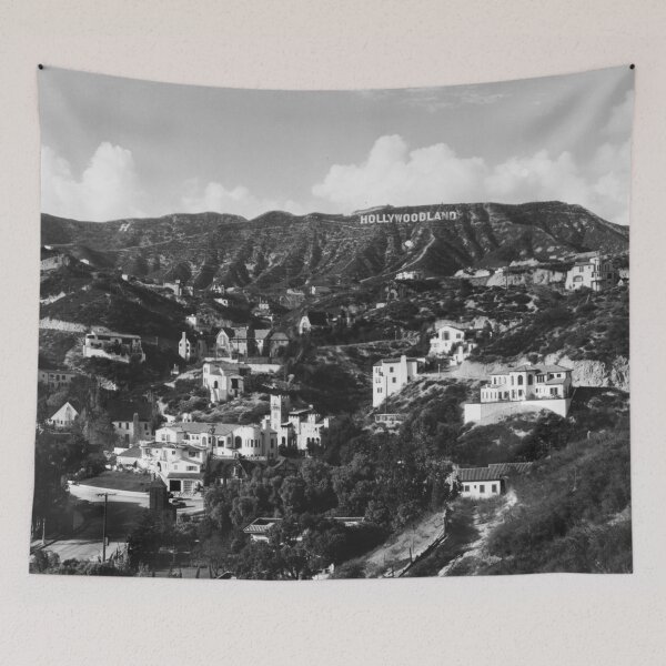 Item preview, 1925 Hollywood Hills and Hollywoodland sign vintage black and white photograph designed and sold by Astrid Arkhangelsky.
