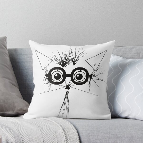 Item preview, Quirky Minimalist Fox In Glasses Abstract Black And White Line Art Sticker designed and sold by VanSum.