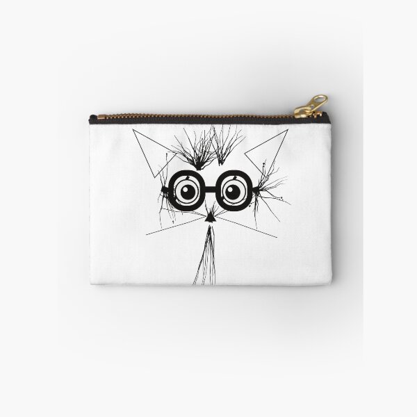 Item preview, Quirky Minimalist Fox In Glasses Abstract Black And White Line Art Sticker designed and sold by VanSum.