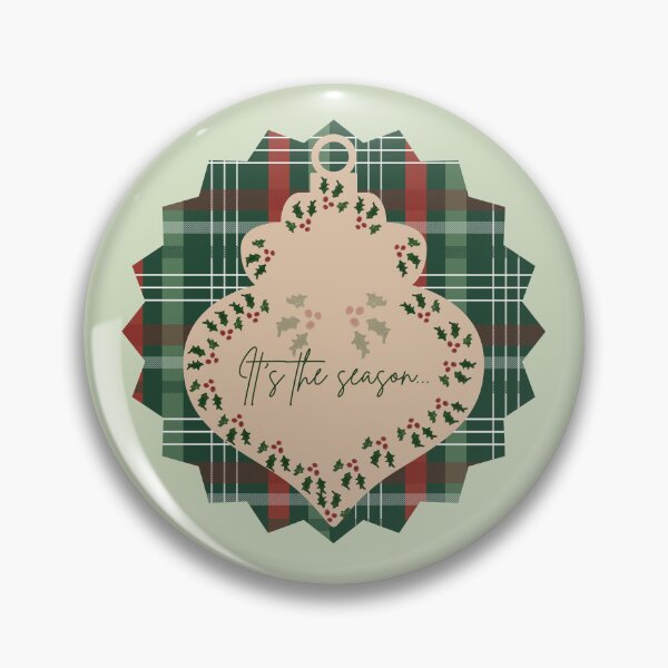 Item preview, It's the Season Dark Plaid Christmas Ornament Art designed and sold by Liberarteprint.