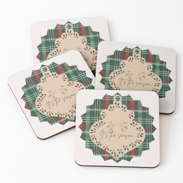 Item preview, It's the Season Dark Plaid Christmas Ornament Art designed and sold by Liberarteprint.
