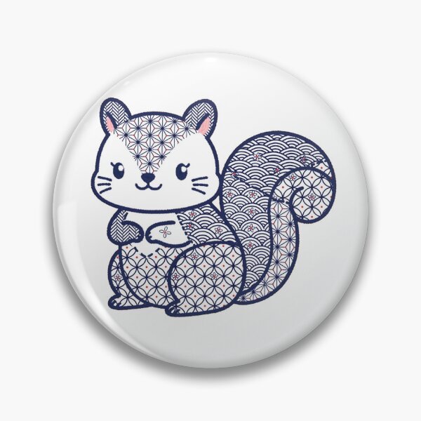 Item preview, squirrel in sashiko style cute animal designed and sold by Maewshooter.