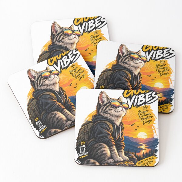 Item preview, Inspirational Cat T-Shirt – Good Vibes, Big Dreams, Brighter Days designed and sold by Weze2007.